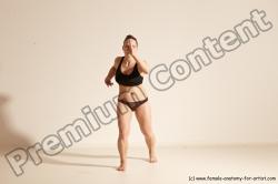 Underwear Martial art Woman White Moving poses Average long colored Dynamic poses Academic